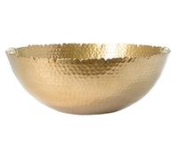 Red Co. Antique Style Tabletop Gold Textured Centerpiece Round Serving Platter Tray Catch-All Dish - 13 Inches Dia, for Dining Living Room Home Décor
