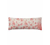 Red Coastal Starfish Body Pillow Cover 20 x 54 Inch Decorative Pillow Cover Vintage Seahorse Conch Rudder Lumbar Pillowcase Seasonal Rectangle Cushion Case for Couch Sofa Bed Living Room