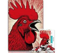Red Cock Jigsaw Puzzles for Adults 1000 Piece Puzzle,Learning Educational Toy for Is Ideal As A Gift for The Whole Family (38x26cm)