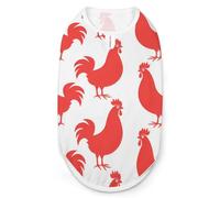 Red Cock Rooster Chicken Dog And Cat Clothes Pet Summer Sleeveless T Shirt Basic Vest 2XL