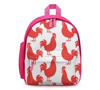 Red Cock Rooster Chicken Small Backpack Cute Mini Shoulder Bag 12.6 × 9.4 × 5.9 Inches Daypack