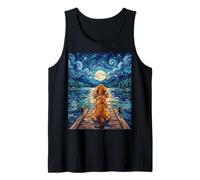 Red Cocker Spaniel On a Lakeside Dock Outdoors Artwork Tank Top