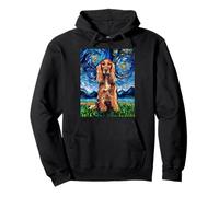 Red Cocker Spaniel Starry Night Artwork Gift for Dog Lovers Pullover Hoodie