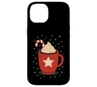 Red Cocoa Mug with Star and Candy Cane Case for iPhone 14