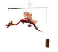 Red Coconut Dragon Mobile - Handmade Garden & Indoor Decor (37Cm)