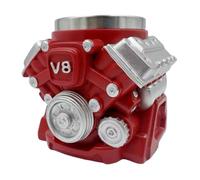 Red Coffee Mug with A V8 Pattern, Ideal for Hot Or Cold Drinks. A Unique Gift for A Housewarming Or Any Other Occasion.