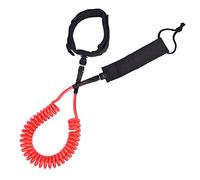Red Coiled Surfboard Leash, Heavy - Duty TPU Surfing Leg Cord with Padded Ankle Strap, Free Coiled Design for Stand Up Paddle Board and Surfing, 46.1 in Total