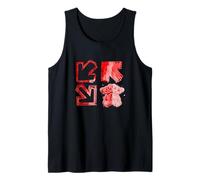 Red Color Double Bear Arrows Red Graphic Tank Top