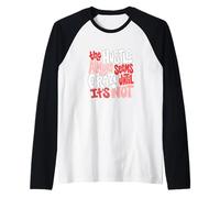 Red Color Hustle Ain't So Crazy Red Graphic Raglan Baseball Tee