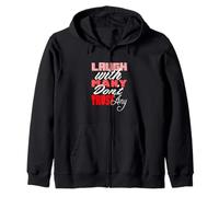 Red Color Laugh But Don't Trust Red Graphic Zip Hoodie