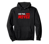 Red Color Less Talk, More Moves Red Graphic Pullover Hoodie
