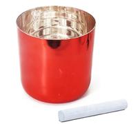 Red Colored Crystal Singing Bowl for Yoga Meditation & Sound Bath, Quartz Chakra Sound Bowl with Suede Mallet & O-ring(440Hz,6"E)