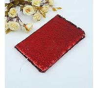 (Red) Colorful A5 Reversible Sequin Notebook Diary, Sparkling Shiny Glittery Planner Journal Stationery Set for Projects Writing Lists Notes Birthday Gift