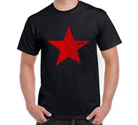 Red Communist Star Cuba Men's T-Shirt (XL, Black)