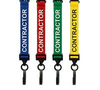 Red Contractor Lanyard By Lanyards Tomorrow | Single Pre-Printed Neck Strap With Safety Pull Breakaway Quick Release Plastic Clips For Key Name Tag Badge Pass Card Holders | ID Lanyards | 1 pc
