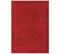 Red Contrast Smooth Border Handmade Modern Plain Textured Wool Rug- 160Cm X 230Cm (5Ft. 2In. X 7Ft. 6In.)