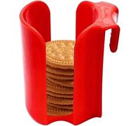 Red Cookie Holder, Creative cookie Container Storage, reusable plaastic cup side Cookie organizer, easy to install 10 cookie rack, Creative Hung Container with Two Secure Side dishwashing for Candies