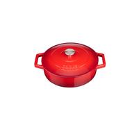 (Red) Cooks Professional 28cm Shallow Cast Iron Casserole