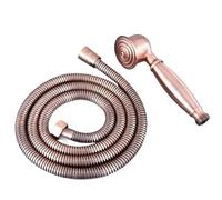 Red Copper Antique Hand Held Shower Head & 1.5 M Hose Water Saving Handheld Sprayer Set for Hard Water
