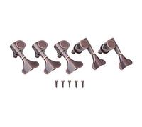Red Copper Fishtail Key Electric Bass Guitar Turning Key 3L2R Set, Bass Accessory for Electric Bass, Copper Turning Keys with Oxidation Treatment, Includes 5 Keys 5 Sc