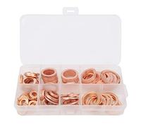 Red Copper Washers 120pcs Kit | High Temp 1083°C & Oxidation Defiant | Sealing Gaskets for Oil Pan/Hydraulic/Fuel Lines | Experienced Hardware Fastener Parts
