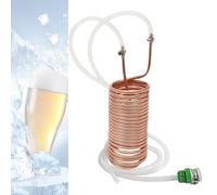 Red Copper Wort Chiller, Immersion Wort Chiller Coil, Efficient Liquid Chiller with Universal Joint, 2x 4.9ft Silicone Pipes for Home Beer Brewing Beverage Cooling
