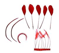 Red Coque Style, Eyelash Hackle and Biot Feathers Mixed Pack - Millinery hat, fascinator, wedding decoration - long feathers