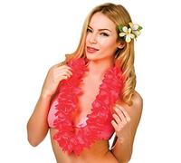 Hawaiian Red Petal Lei Flower Garland Fancy Dress Accessory Luau Beach Party