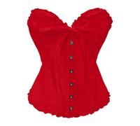 red Corset Ladie's Lace Up Boned Overbust Corset Top for Women Halloween, Christmas, Pirate Party, Wedding, Cosplay Gothic Costumes Plus Size Bustier Lingerie Bodyshaper red XXL