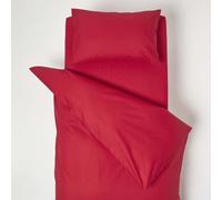 (Red) Cotton Cot Bed Duvet Cover with Pillowcase 200 Thread Count