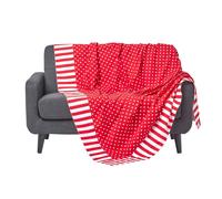 Cotton Pink Heart Decorative Sofa Throw, Red Polka Dots, Blue Stars and Stripes