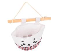 Red Cotton Linen Hanging Storage Bag Closet Organizer