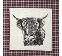 Red Cow 100% Egyptian Cotton Highland Cow Panel Traditional Scottish Tartan Collection Fabric Quilting Patchwork Highland Coo 55cm x 58cm Approx.