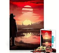 Red Cowboy In The Desert 1000 Piece Jigsaw Puzzles for Adults Teenagers Solid Logic Toy Quiet Fun Precision Cut Santa Wish Pick (38x52cm)