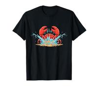 Red Crab Big Ocean Water Splash T-Shirt