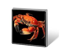 Red Crab Cute Button Pins Square Badge Cool Personalised Pattern Brooches for Bag Hat