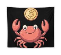 Red Crab Dollar Coin Tapestry Wall Hanging Tapestries 50"x60"