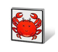 Red Crab Pattern Backpack Pin Cute Brooch Decoration Brooches for Women Mens Lapel Pins for Suits Fashion Button Badges for Hat Backpacks Purses Jackets Shirt Suit Lapels-Square