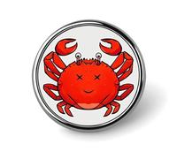 Red Crab Pattern Backpack Pin Cute Brooch Decoration Brooches for Women Mens Lapel Pins for Suits Fashion Button Badges for Hat Backpacks Purses Jackets Shirt Suit Lapels-Circular