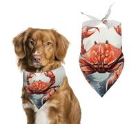 Red Crab Sea Dog Bandanas Adjustable Bib Party Pet Decorations Cute Dog Triangle Scarfs for Small Medium Puppy Cat Costume Accessory