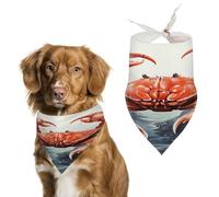 Red Crab Sea Easter Dog Bandanas for Small Medium Large Dogs,Cat Dogs,Pet Scarf - Polyester Cute Bibs.Triangle Pet Scarf for Puppy Pet,Personalized Birthday/Party Fun Idea Gift