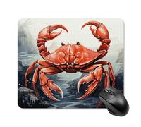 Red Crab Sea Mouse Pad Square Mice Mat Waterproof Computer Mousepad with Non-Slip Rubber Base Wireless Mice Pad for Laptop Office Home Personalized Gaming Mousepad 25 * 30cm