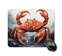 Red Crab Sea Mouse Pad Square Mice Mat Waterproof Computer Mousepad with Non-Slip Rubber Base Wireless Mice Pad for Laptop Office Home Personalized Gaming Mousepad 20 * 25cm