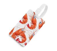 Red Crawfishes Red Lobsters Luggage Tag for Suitcase Cute ID Tags Travel Baggage Identifier Labels White-Style