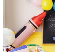 Red Crayon Foil Balloon for Kids Party, School or Nursery Decoration