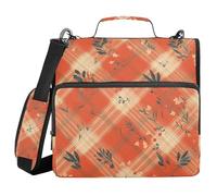Red Cream Buffalo Plaid Tartan Check Scotland Merry Christmas 3 Rings 1.5 inch Organizer Binder with Handle Laege Capacity Documents Files Storage Bag for Middle School