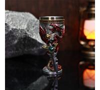 (red) Creative Dragon Sword Wine Goblet 3D Sculpted High Stem Glass Vintage Style