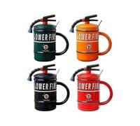 (Red) Creative Fire Extinguisher Mug, Water Cup, Funny Spoon and Lid, 480ml, Birthday Gifts for Firefighters