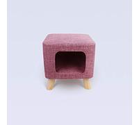 Red Creative Square Simple Cat Litter Summer Villa Semi-Closed Kitten Cat Litter Pet Supplies Cat Litter Nest (Small)