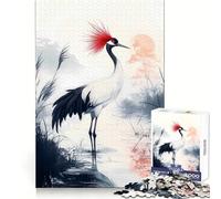 Red-Crested Crane in Water Puzzle for Teenagers 1000 Pieces Smart Reason Toy Stress Release Sharp Edge Birthday Gift (38x26cm)